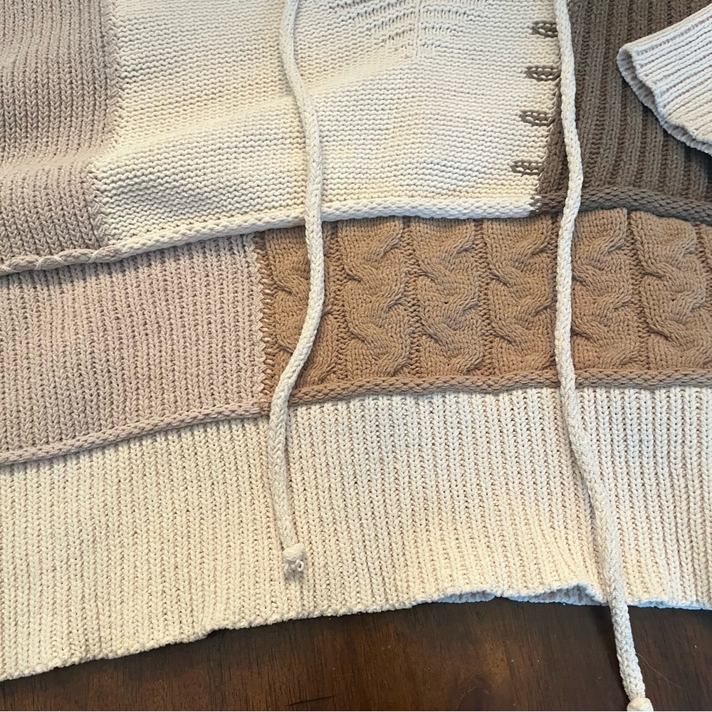 Pol Patchwork Colorblock Chenille Oversized Chunk… - image 4